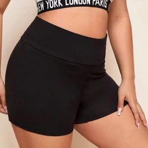 SHEIN Black Bike Shorts with Elastic Waistband